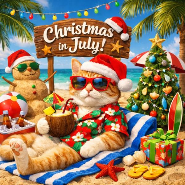 a christmas in july greeting